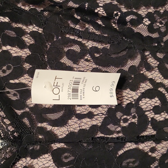 NWT LOFT Outlet lace dress, black - Picture 3 of 4